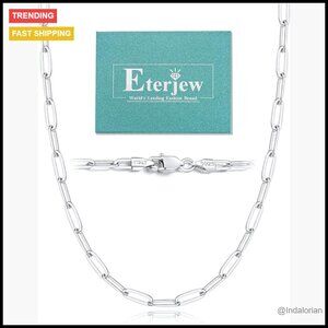 18K Gold Plated and 925 Sterling Silver Paperclip Chain Necklace